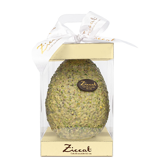 Osterei weisse Schokolade mit Pistazienkrokant